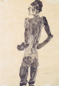 立っている男性のヌード 作： Egon Schiele